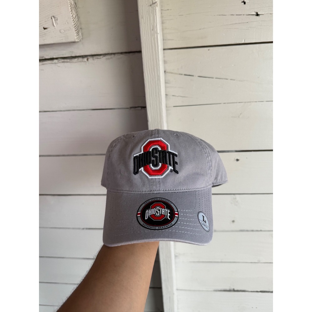 Ohio State Buckeyes NCAA Letterman Easy Fit Hat Gray Embroidered Cap Large NEW